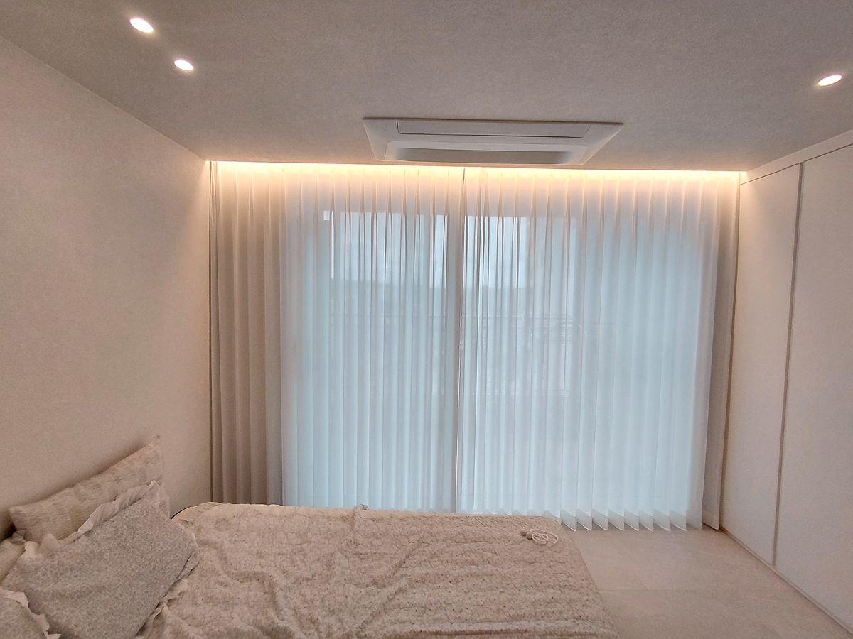 강남마을9단지한라비발디 침실 국내산 쉬폰 속지커튼