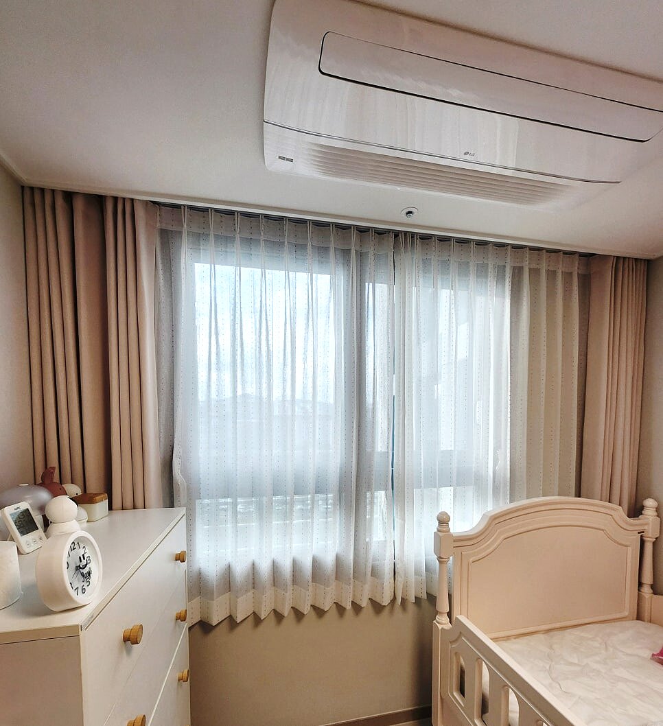 용인 수지구청역 롯데캐슬하이브엘 아기방 폼폼 린넨 속커튼